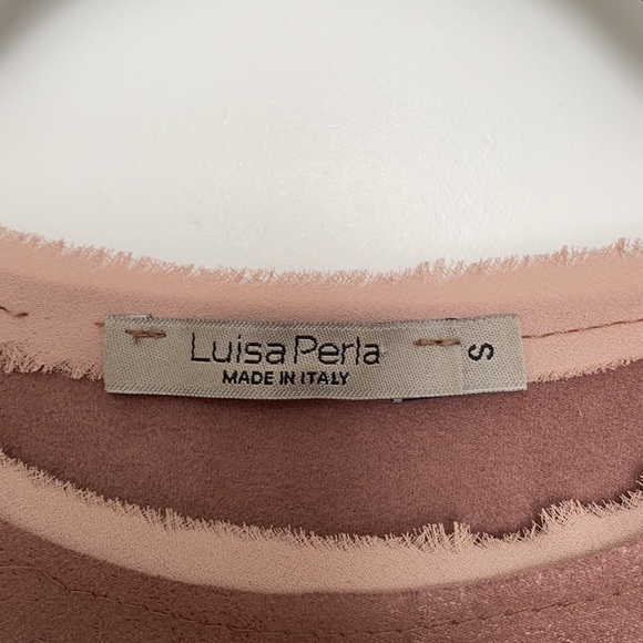 Luisa Perla Rose Ruffle Sleeve Suede Dress - Picture 7 of 14